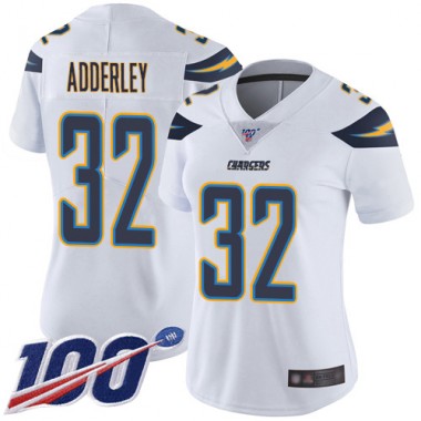 Los Angeles Chargers NFL Football Nasir Adderley White Jersey Women Limited 32 Road 100th Season Vapor Untouchable